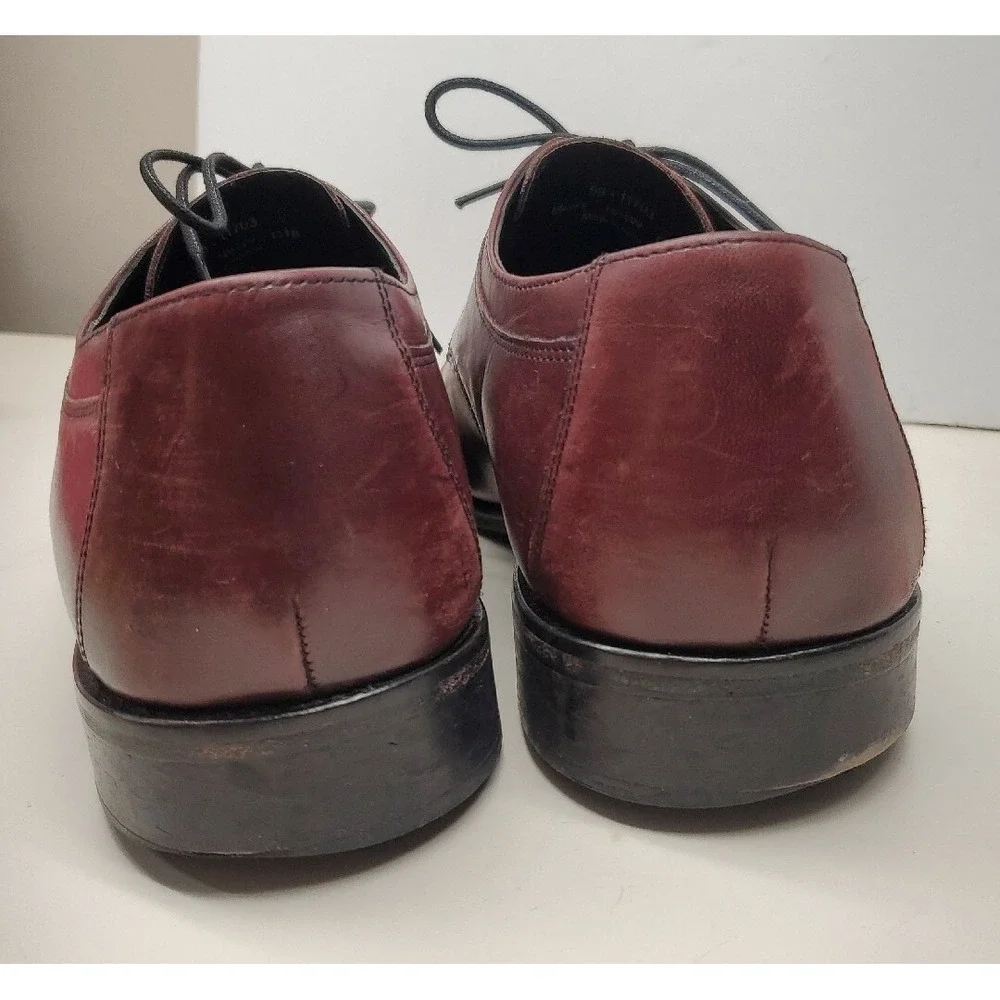 J.Murphy Dress‎ Shoes Burgundy Leather Oxford Cap Toe  Men's US Size 10.5W